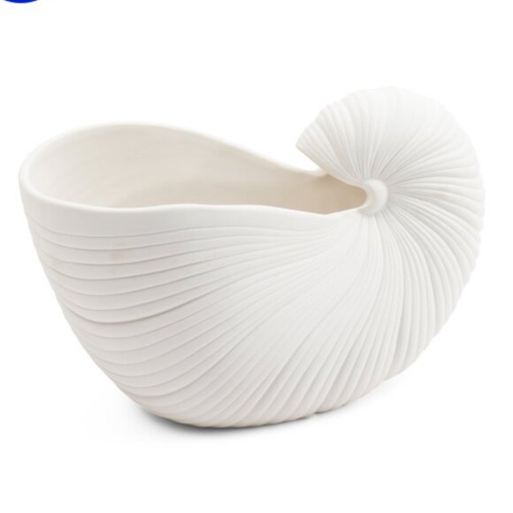 SAGEBROOK HOME 10in Nautilus Shell Indoor Planter Modern Contemporary Plant Pot - Picture 1 of 5